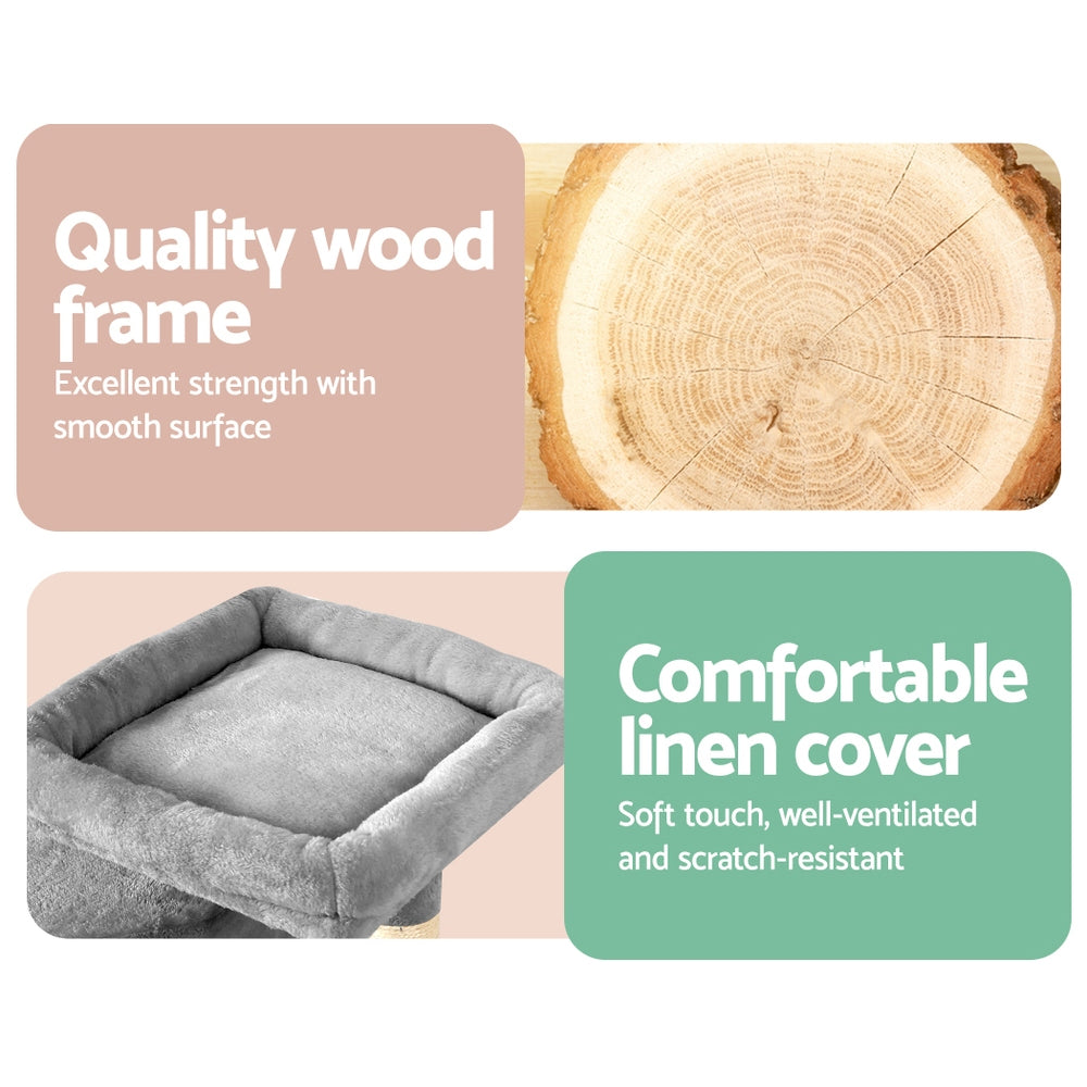 i.Pet Cat Tree 69cm Scratching Post Tower Scratcher Wood Condo House Bed Trees - view 5
