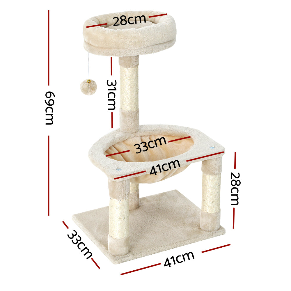 i.Pet Cat Tree 69cm Scratching Post Tower Scratcher Wood Condo Toys House Bed - view 2