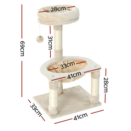 i.Pet Cat Tree 69cm Scratching Post Tower Scratcher Wood Condo Toys House Bed - view 2