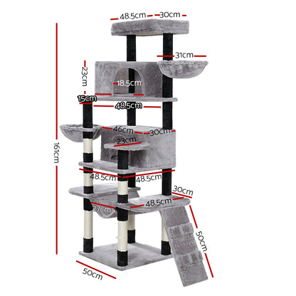 i.Pet Cat Tree 161cm Tower Scratching Post Scratcher Wood Condo House Play Bed - view 2