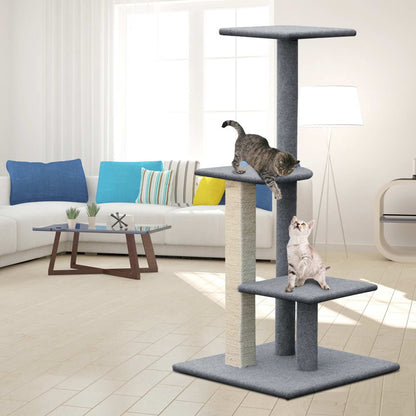 i.Pet Cat Tree 124cm Scratching Post Tower Scratcher Trees Wood Condo Board - view 7