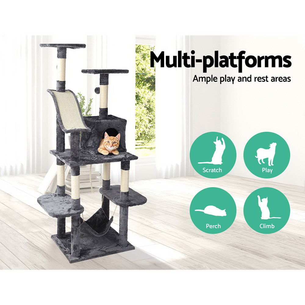 i.Pet Cat Tree 171cm Tower Scratching Post Scratcher Wooden Condo House Bed Toys - view 3