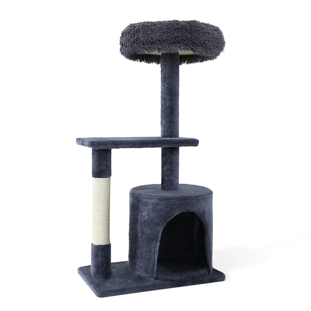i.Pet Cat Tree 94cm Scratching Post Tower Scratcher Condo House Wood Trees Grey - view 7