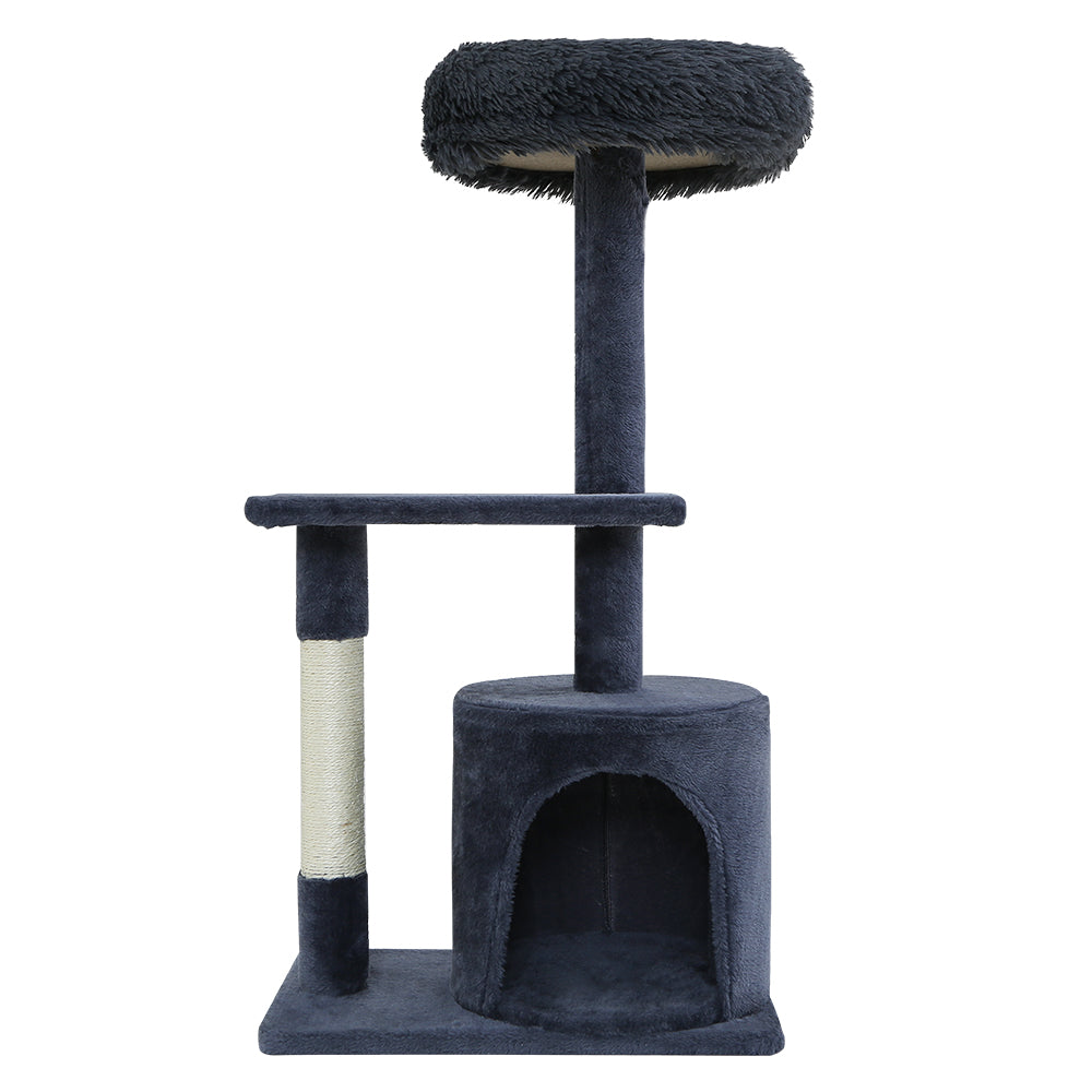 i.Pet Cat Tree 94cm Scratching Post Tower Scratcher Condo House Wood Trees Grey - view 3