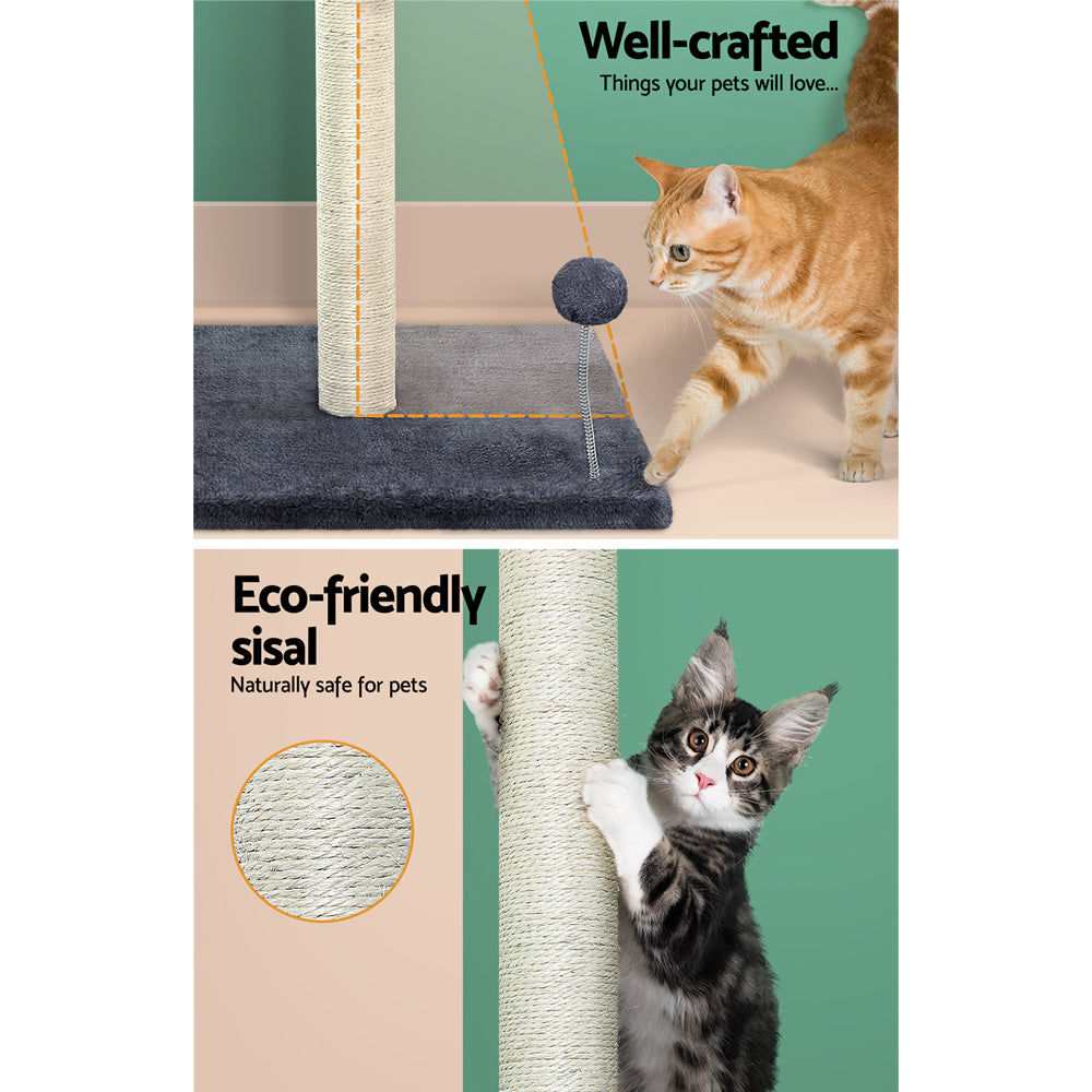 i.Pet Cat Tree 105cm Scratching Post Scratcher Tower Condo House Hanging toys Grey - view 5