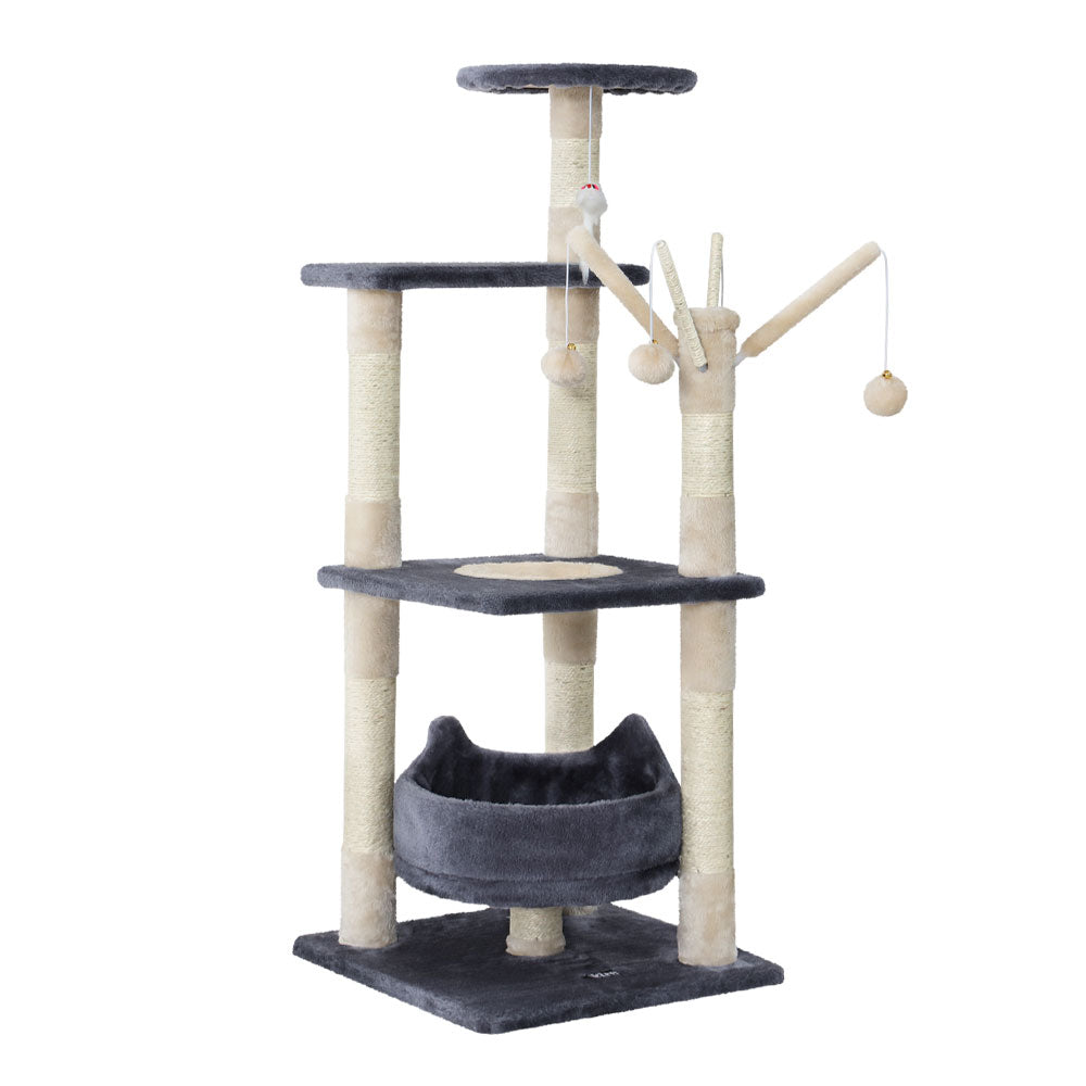 i.Pet Cat Tree 110cm Tower Scratching Post Scratcher Wood Condo House Bed Toys - view 7