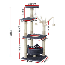 i.Pet Cat Tree 110cm Tower Scratching Post Scratcher Wood Condo House Bed Toys - view 2
