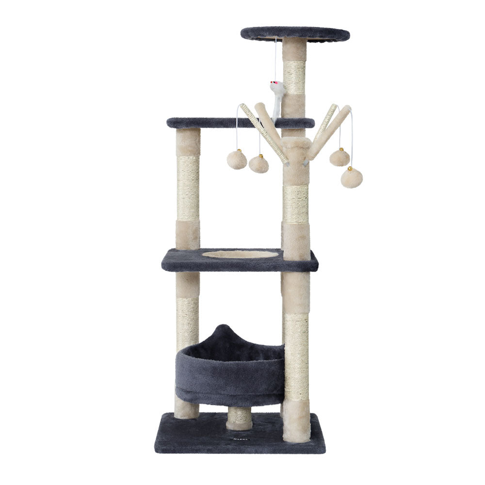 i.Pet Cat Tree 110cm Tower Scratching Post Scratcher Wood Condo House Bed Toys - view 3