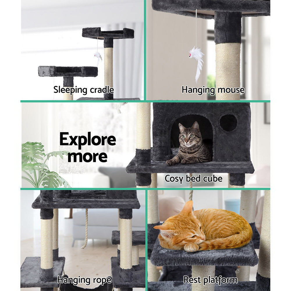 i.Pet Cat Tree 184cm Tower Scratching Post Scratcher Wood Trees Condo Bed House - view 5