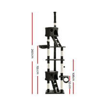 i.Pet Cat Tree 260cm Tower Scratching Post Scratcher Condo House Trees Grey - view 2