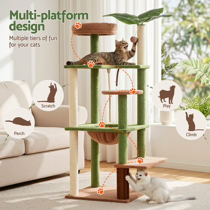 i.Pet Cat Tree Tower 152cm Jungle Multi-Level Scratching Post Leafy Canopy - view 4