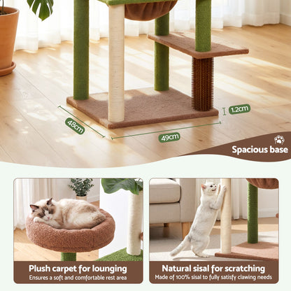i.Pet Cat Tree Tower 152cm Jungle Multi-Level Scratching Post Leafy Canopy - view 8