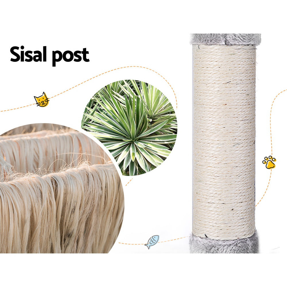 i.Pet Cat Tree Tower Scratching Post Scratcher 161cm Condo House Trees Grey - view 6