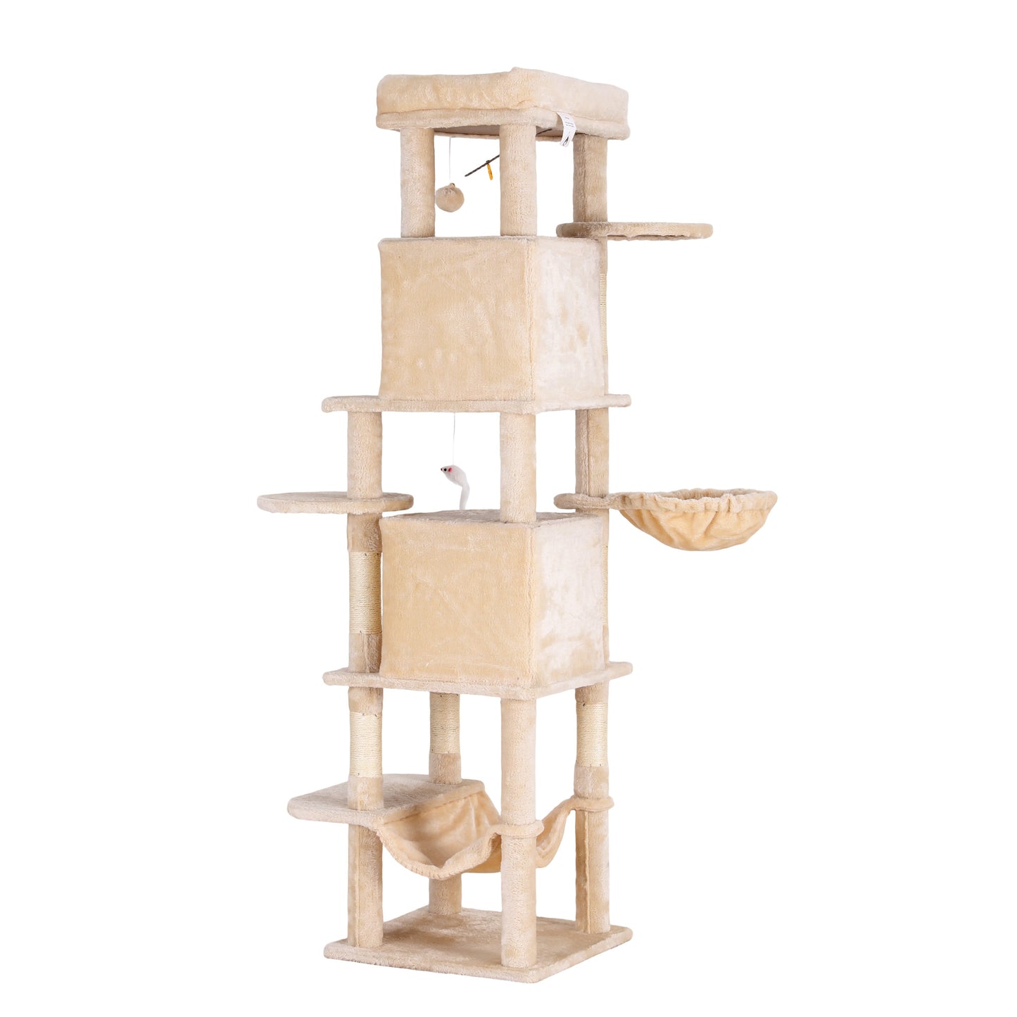 i.Pet Cat Tree Tower 167cm Large Scratching Post Furniture Scratcher House Beige - view 3