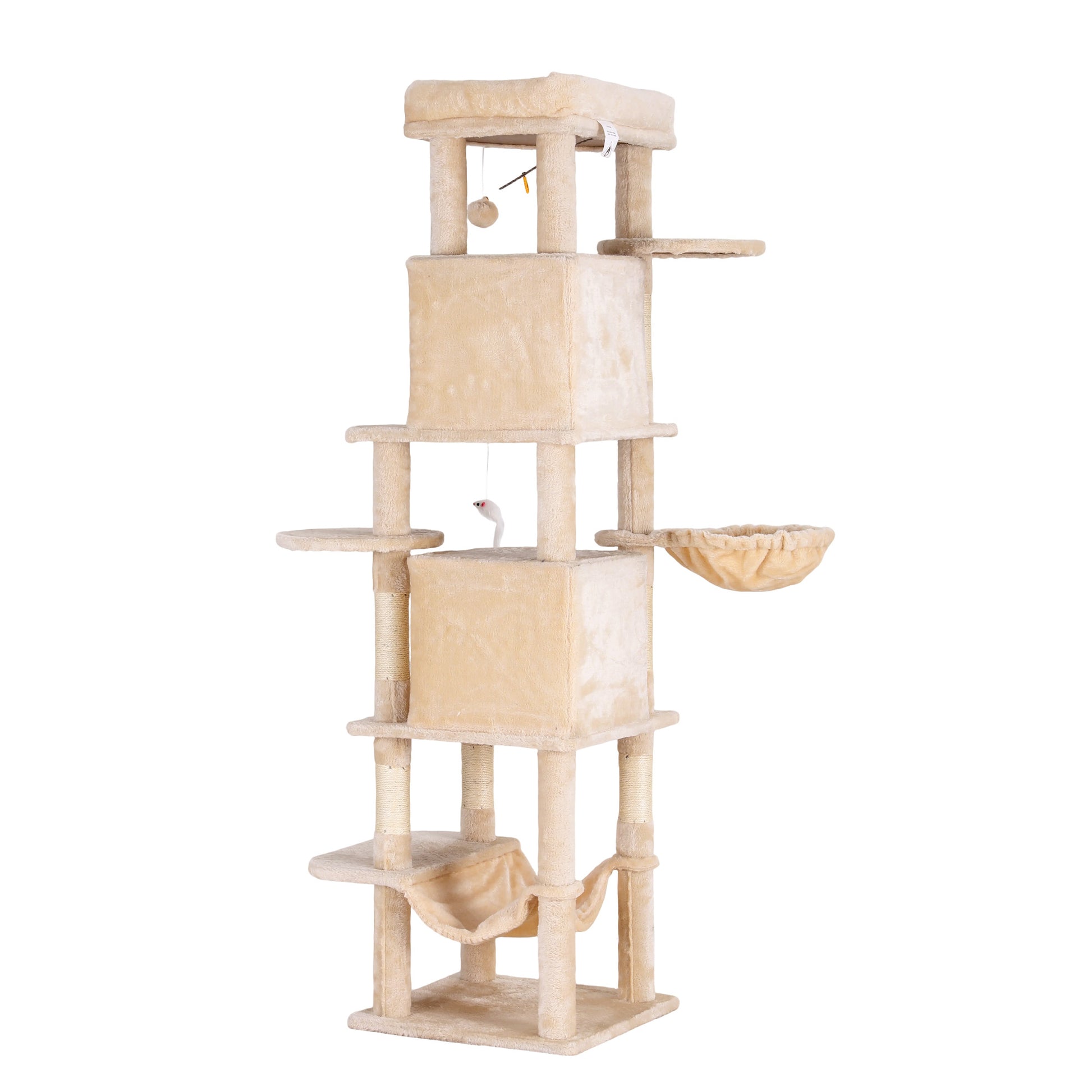 i.Pet Cat Tree Tower 167cm Large Scratching Post Furniture Scratcher House Beige - view 3