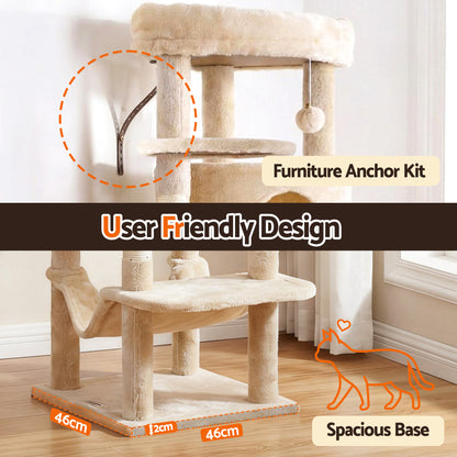 i.Pet Cat Tree Tower 167cm Large Scratching Post Furniture Scratcher House Beige - view 7