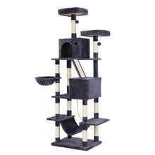 i.Pet Cat Tree Tower 206cm Large Scratching Post Furniture Scratcher House Grey - view 2