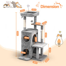 i.Pet Cat Tree Tower 127cm Scratching Post Furniture Scratcher House Light Grey - view 2