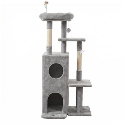i.Pet Cat Tree Tower 127cm Scratching Post Furniture Scratcher House Light Grey - view 3