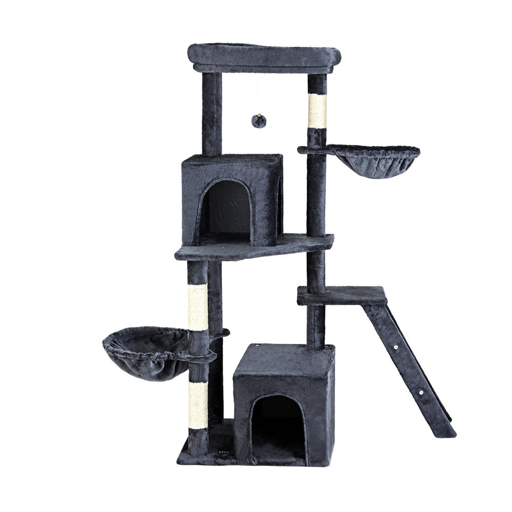 i.Pet Cat Tree Tower Scratching Post Scratcher 138cm Trees Condo House Grey - view 3