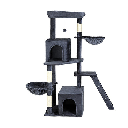 i.Pet Cat Tree Tower Scratching Post Scratcher 138cm Trees Condo House Grey - view 3