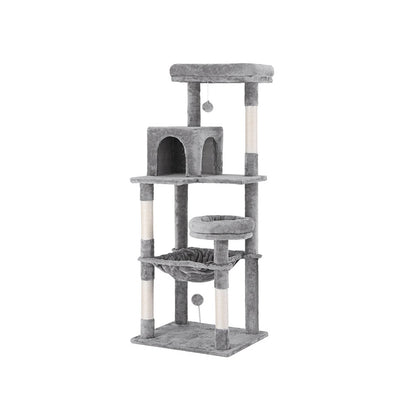 i.Pet Cat Tree Tower Scratching Post Scratcher 143cm Condo House Trees Grey - view 7