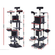i.Pet Cat Tree 203cm Tower Scratching Post Scratcher Condo Trees House Bed Grey - view 2