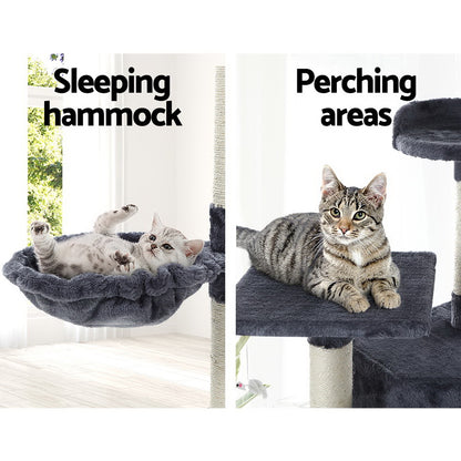 i.Pet Cat Tree 203cm Tower Scratching Post Scratcher Condo Trees House Bed Grey - view 6