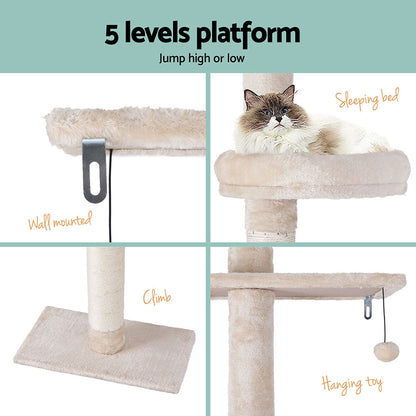 i.Pet Cat Tree 290cm Tower Scratching Cats Post Scratcher Floor to Ceiling Bed - view 6