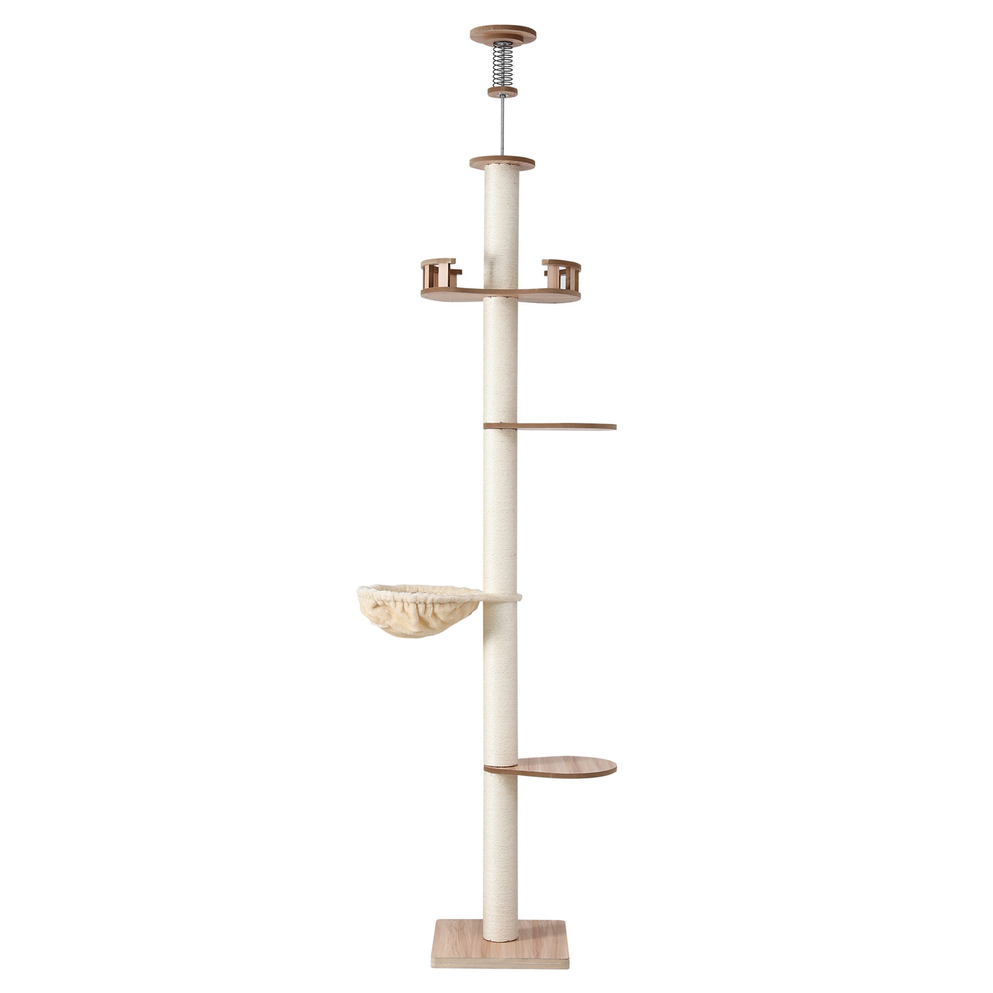 i.Pet Cat Tree Tower Floor to Ceiling Scratching Post 270cm Beige - view 3