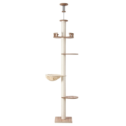 i.Pet Cat Tree Tower Floor to Ceiling Scratching Post 270cm Beige - view 3
