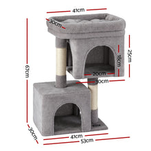 i.Pet Cat Tree 67cm Tower Scratching Post Trees Scratcher Condo House Light Grey - view 2