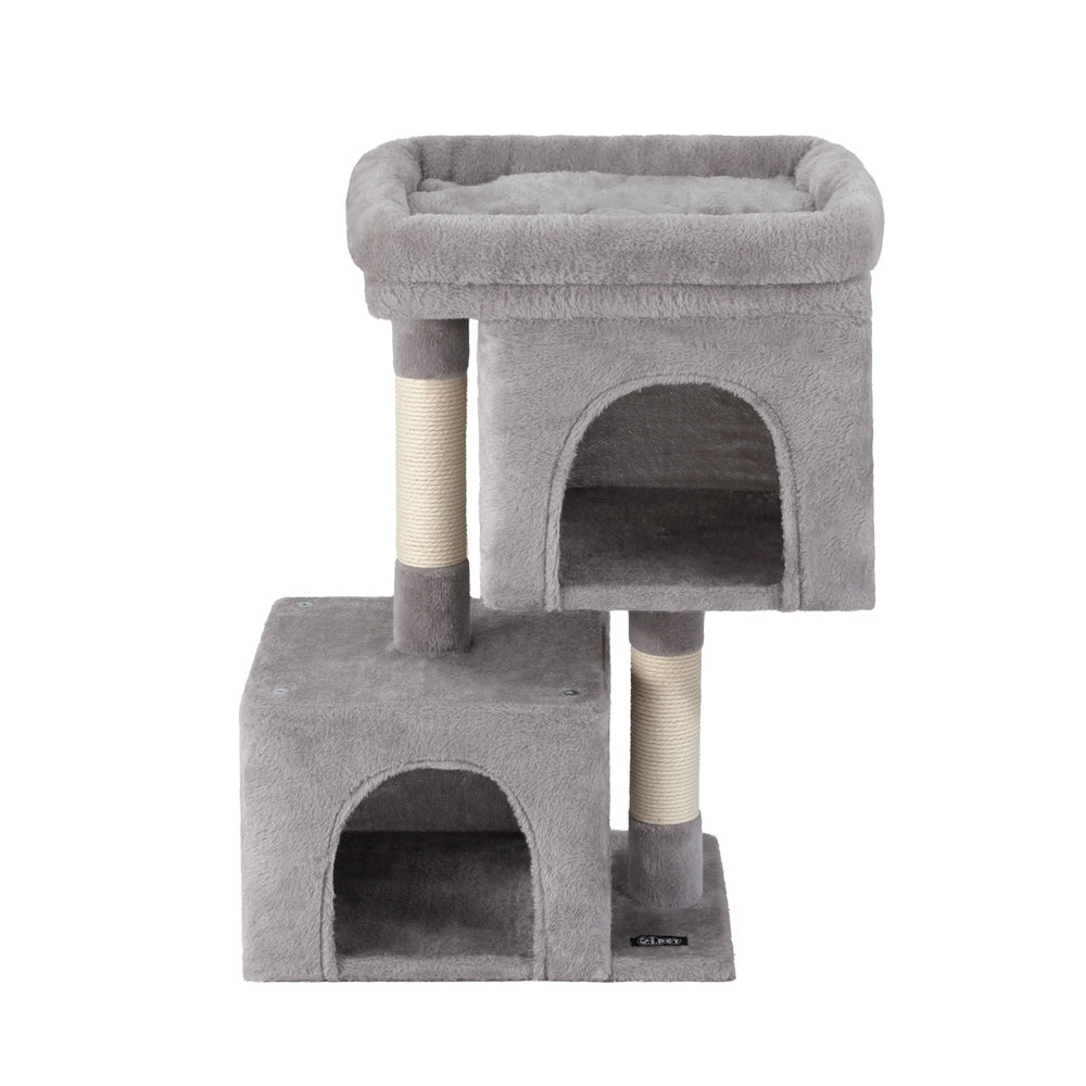 i.Pet Cat Tree 67cm Tower Scratching Post Trees Scratcher Condo House Light Grey - view 3