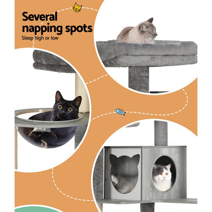i.Pet Cat Tree 178cm Tower Scratching Post Scratcher Wood Bed Condo House Wooden Ladder - view 5