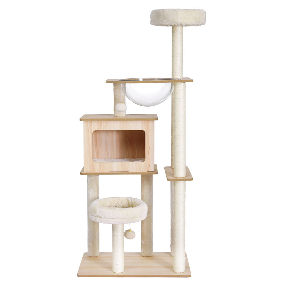 i.Pet Cat Tree Tower Scratching Post Scratcher 142cm Wood Bed Condo House - view 3