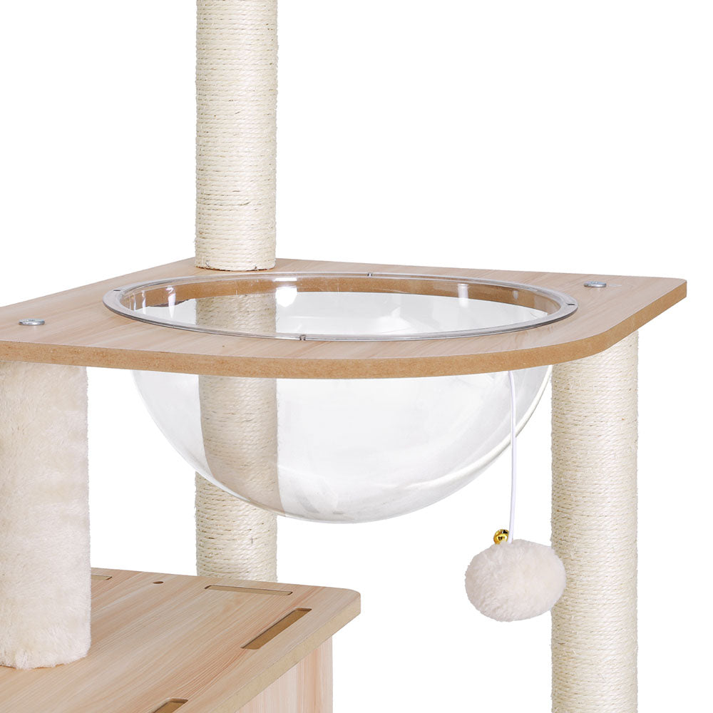 i.Pet Cat Tree Tower Scratching Post Scratcher 142cm Wood Bed Condo House - view 4