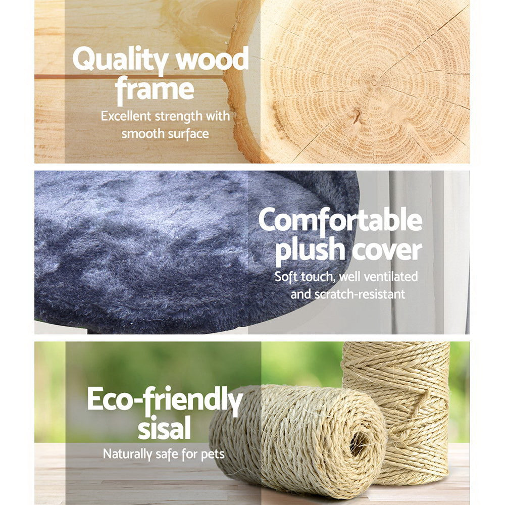i.Pet Cat Tree 100cm Scratching Post Scratcher Tower Wood Condo House Trees Bed - view 4