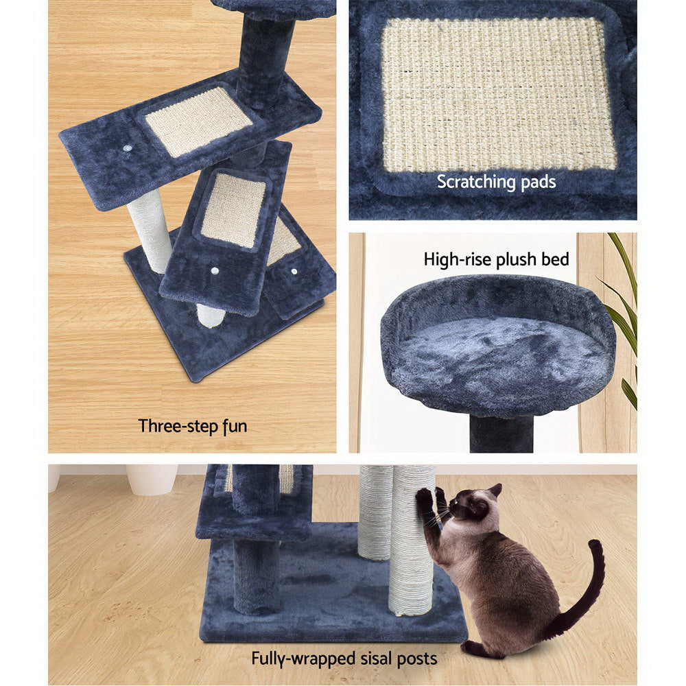 i.Pet Cat Tree 100cm Scratching Post Scratcher Tower Wood Condo House Trees Bed - view 5