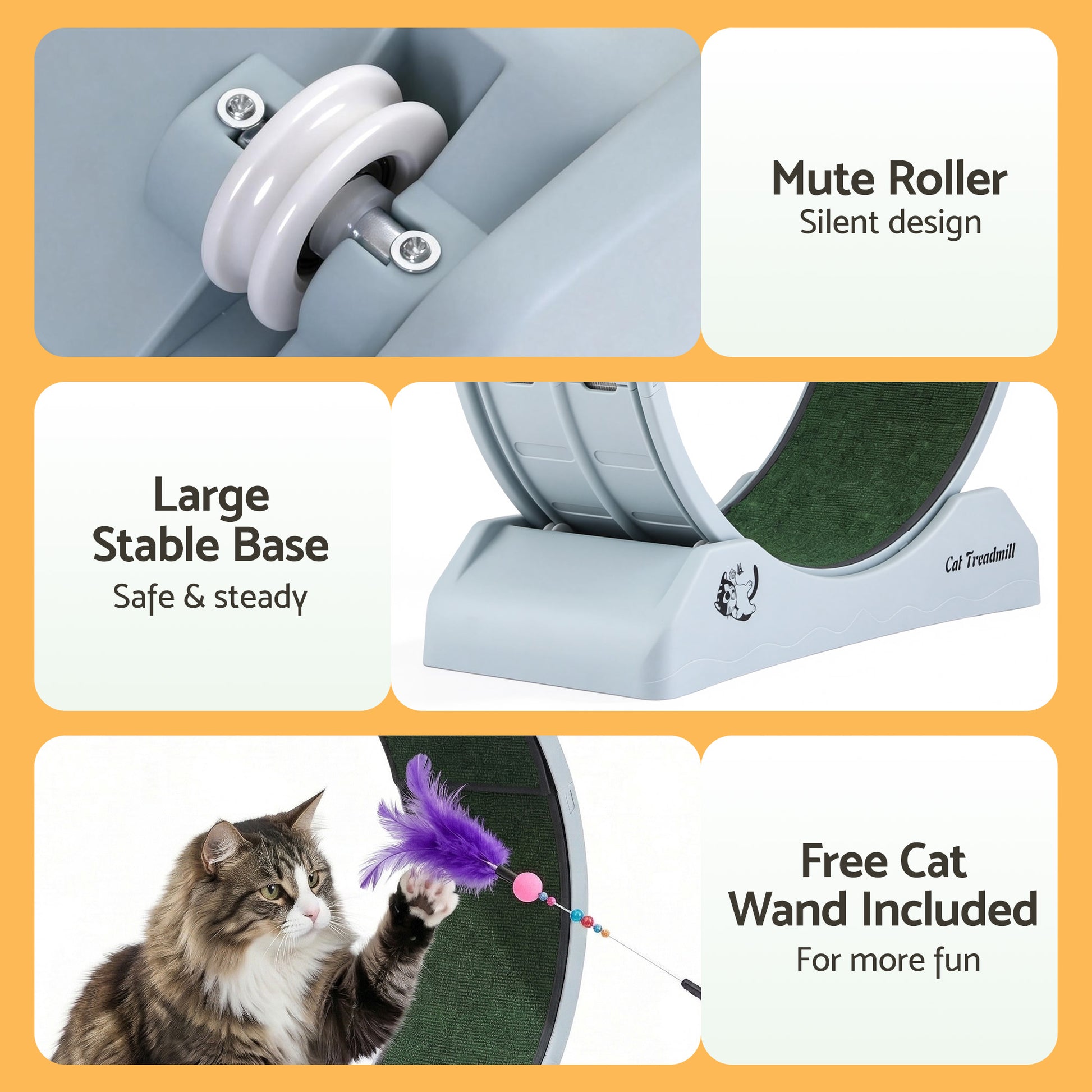 i.Pet Cat Exercise Wheel Treadmill Indoor 78cm Blue & Green - view 7