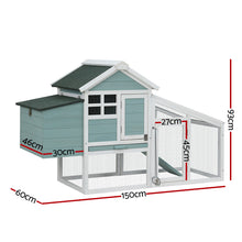 i.Pet Chicken Coop Rabbit Hutch 150cm x 60cm x 93cm Large Chicken Coop House Run Cage Wooden - view 2