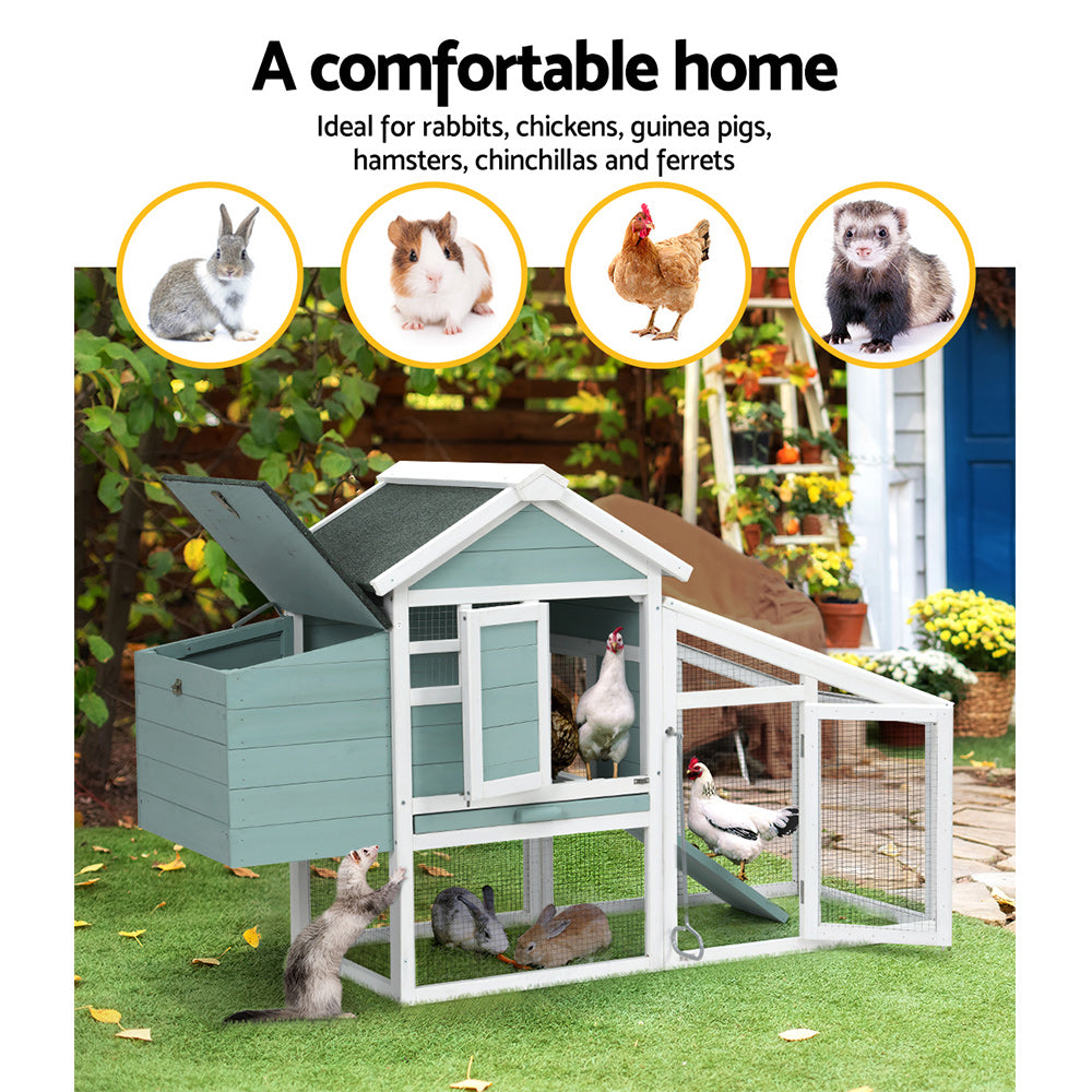 i.Pet Chicken Coop Rabbit Hutch 150cm x 60cm x 93cm Large Chicken Coop House Run Cage Wooden - view 4