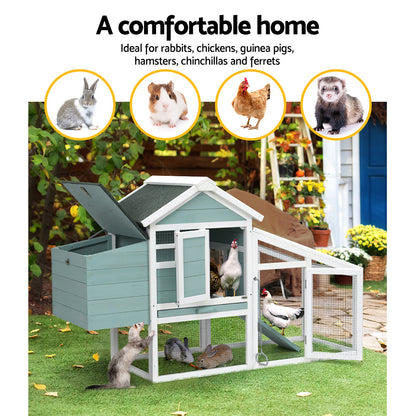 i.Pet Chicken Coop Rabbit Hutch 150cm x 60cm x 93cm Large Chicken Coop House Run Cage Wooden - view 4