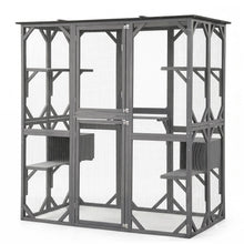 i.Pet Cat House 181cm Outdoor Catio Enclosure Walk-In Large Rabbit Hutch Grey - view 2