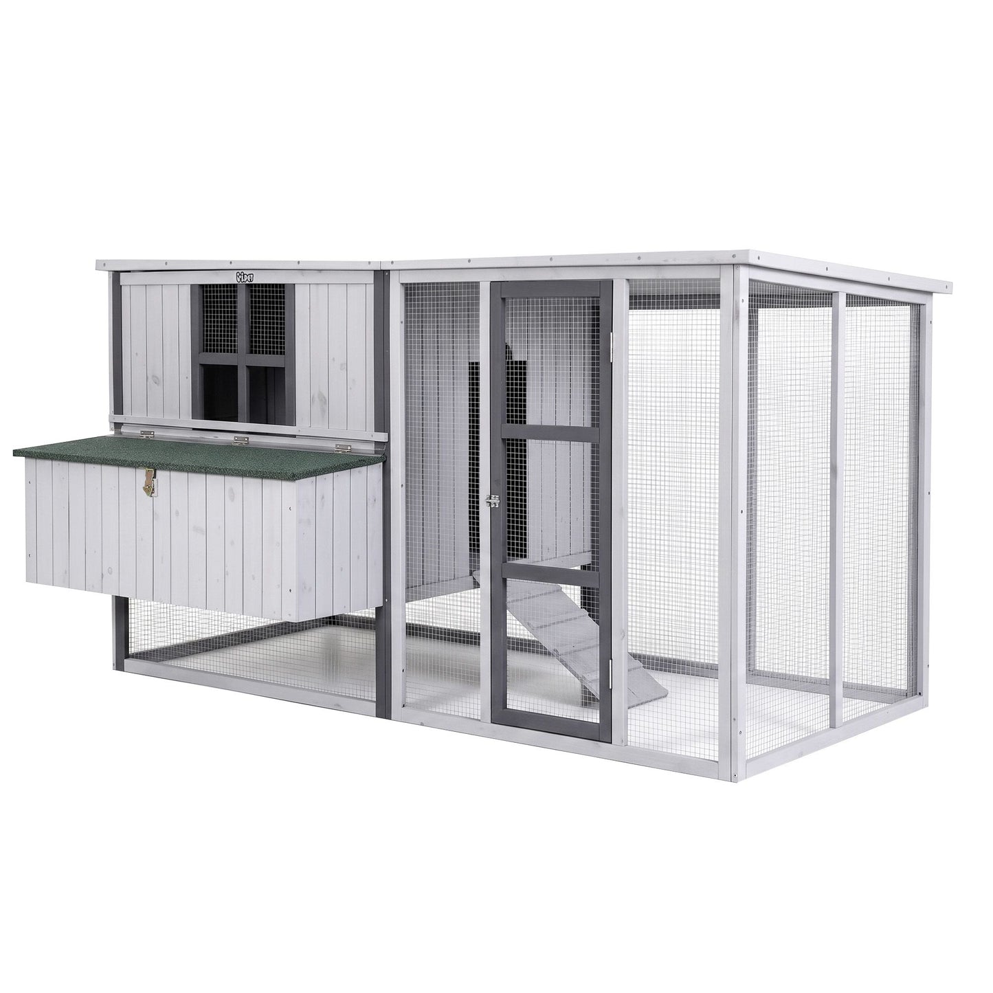 i.Pet Chicken Coop 219cm Rabbit Hutch Poultry Cage Outdoor Enclosure Wood - view 3