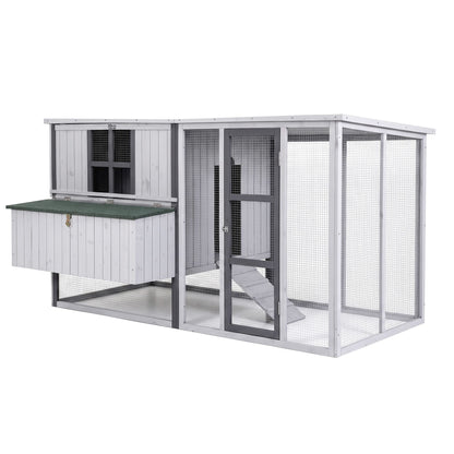 i.Pet Chicken Coop 219cm Rabbit Hutch Poultry Cage Outdoor Enclosure Wood - view 3