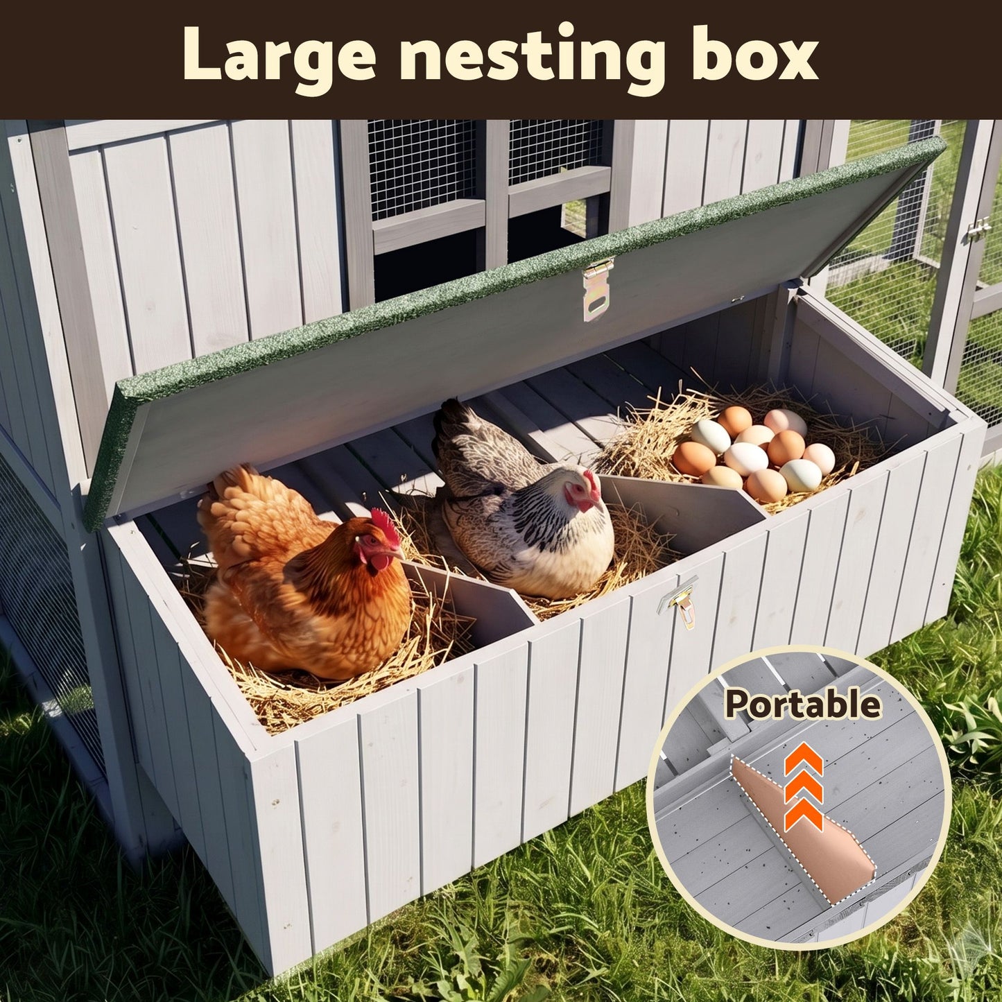 i.Pet Chicken Coop 219cm Rabbit Hutch Poultry Cage Outdoor Enclosure Wood - view 7
