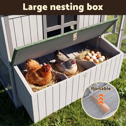 i.Pet Chicken Coop 219cm Rabbit Hutch Poultry Cage Outdoor Enclosure Wood - view 7