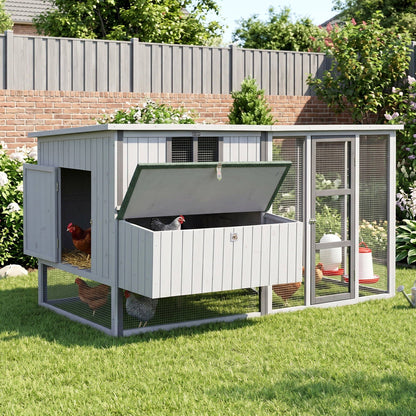 i.Pet Chicken Coop 219cm Rabbit Hutch Poultry Cage Outdoor Enclosure Wood - view 9
