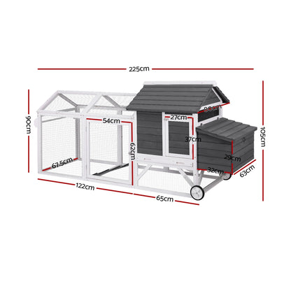 i.Pet Chicken Coop Rabbit Hutch Extra Large Wooden Run Bunny Cage House Outdoor - view 2