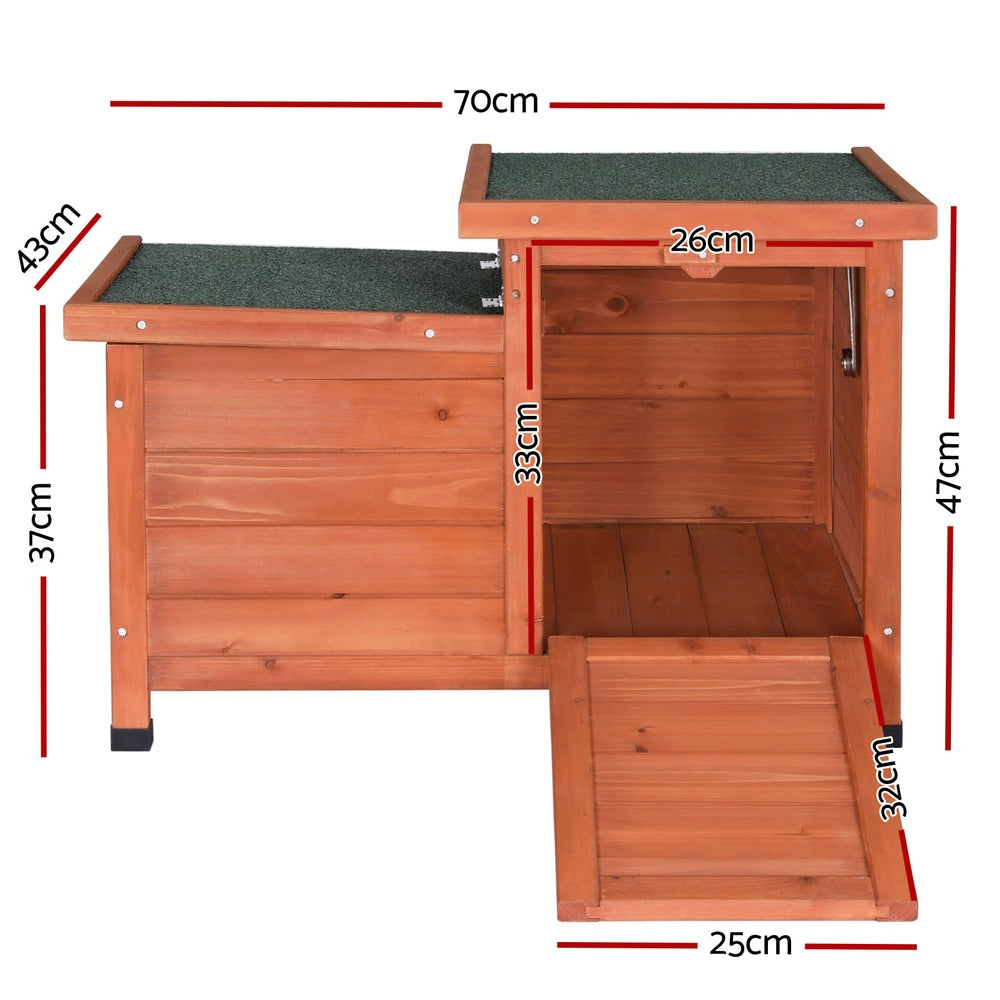 i.Pet Outdoor Cat House Rabbit Hutch Wooden Shelter Indoor Cat House Outdoor Condo Small Enclosure - view 2
